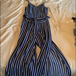 Stripped spaghetti strapped jumpsuit